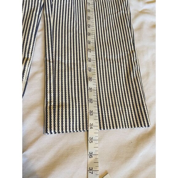 Chico's So Slimming Women Pants 3 US XL/16 Straight Crop Stripe Blue White  NEW - Picture 10 of 11